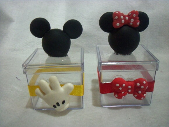 Caixa de Acrilico Minnie e Mickey