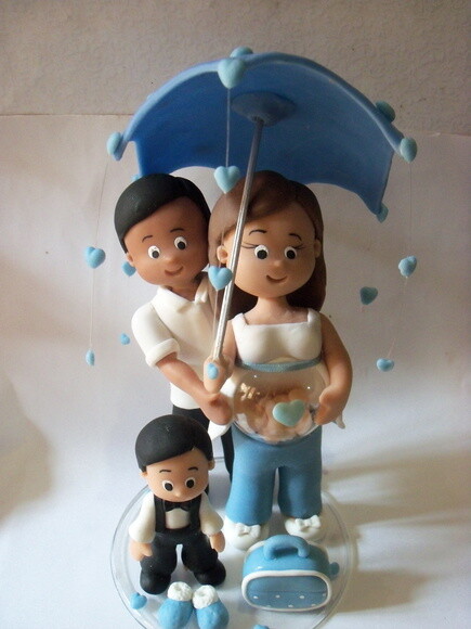 Topo de bolo Chuva de Amor