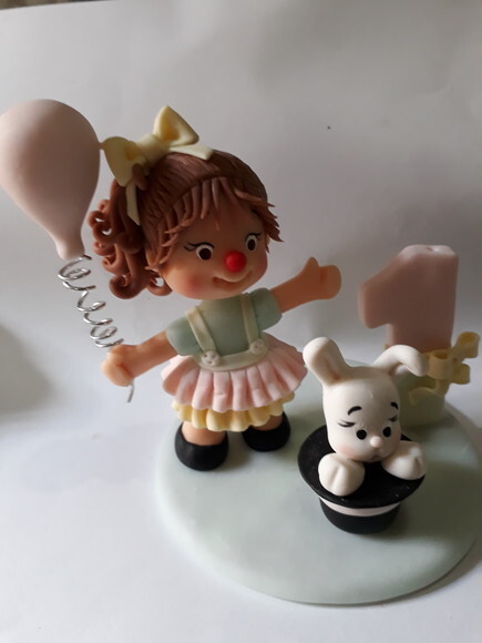 Topo de bolo Circo rosa