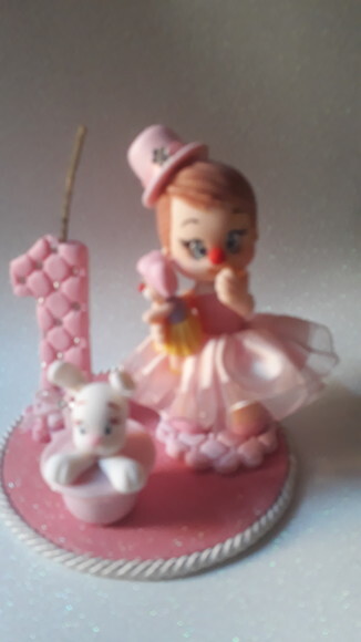 Topo de bolo Circo Rosa