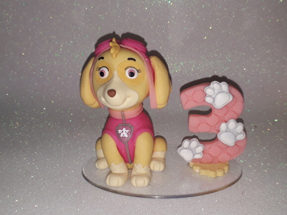 Topo de bolo com vela Patrulha Canina
