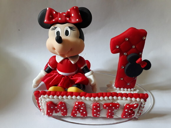 Topo de bolo Minnie Vermelha