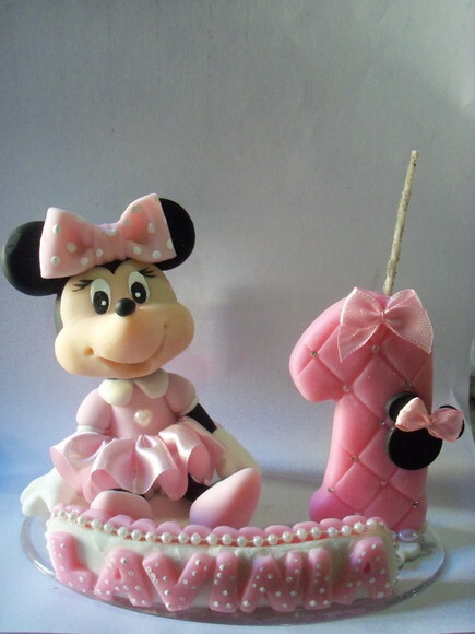 Topo de bolo Minnie Rosa