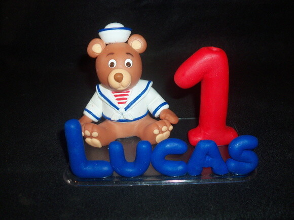 Topo de bolo urso marinheiro