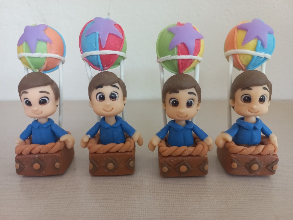 Apliques em Biscuit 3D, Mundo Bita. Kit com 5 unidades