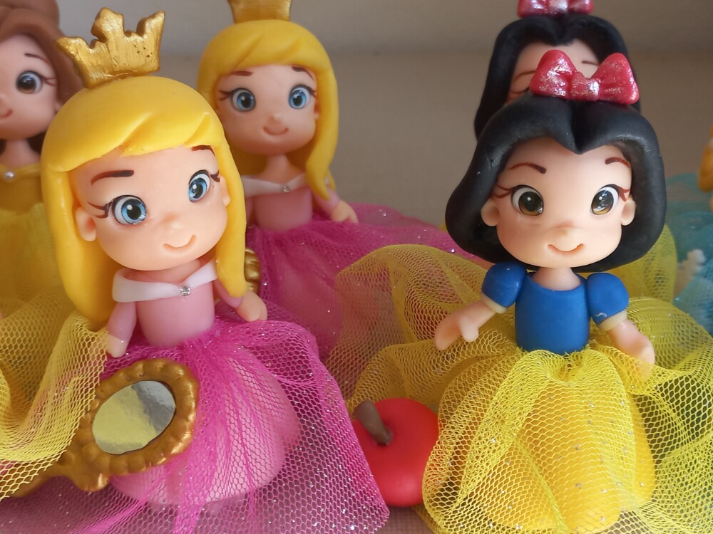 Apliques Princesas 3D. kit com 5 unidades