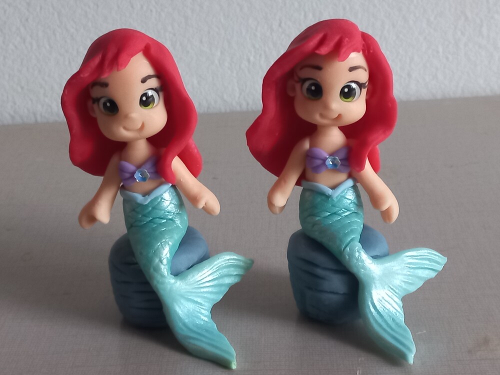 Apliques 3D Pequena Sereia, Ariel. Kit com 5 unidades
