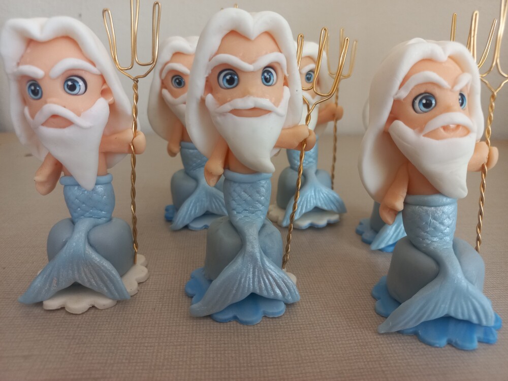 Apliques 3D Pequena Sereia, Ariel. Kit com 5 unidades