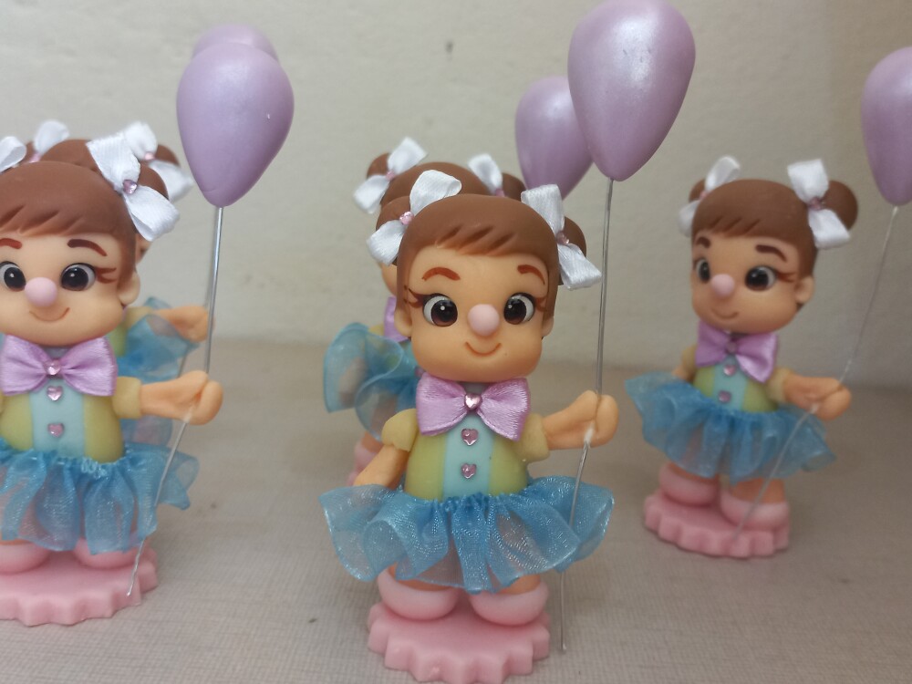 Apliques em 3D, Palhacinha, Circo rosa. Kit com 5 unidades