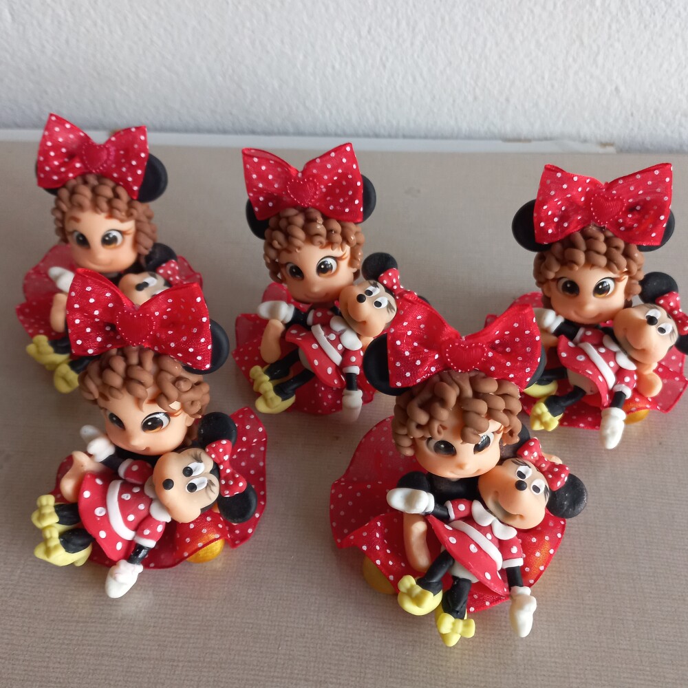 Apliques 3D, Minnie. Kit com 5 unidades