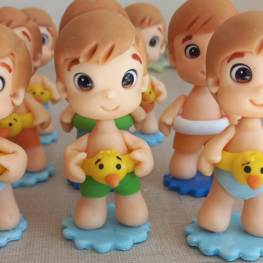 Apliques Pool Party, festa na piscina. 3D. Kit com 5