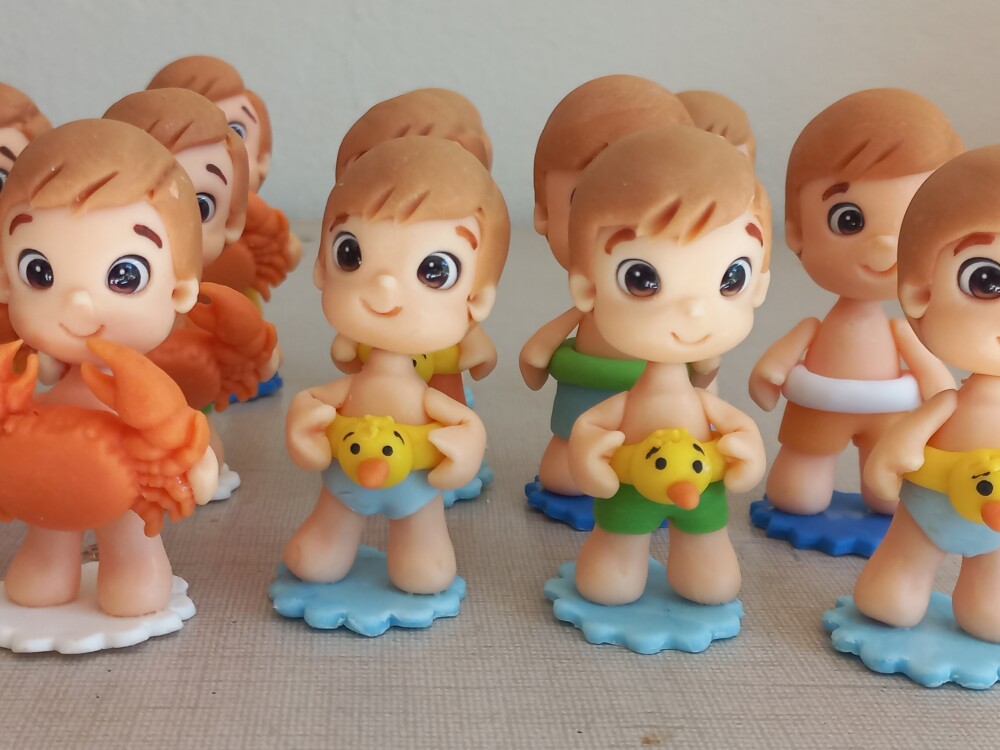 Apliques Pool Party, festa na piscina. 3D. Kit com 5