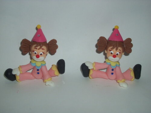 Apliques em biscuit circo rosa