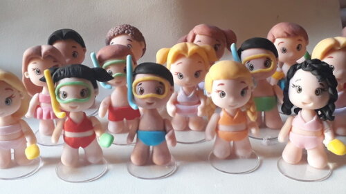 Apliques em biscuit Pool Party