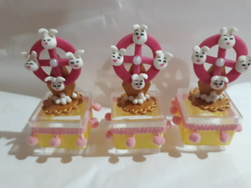 Caixinha de acrilico Circo Rosa