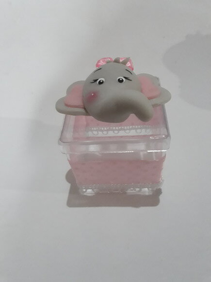 Caixinhas em Acrilico Elefantinha Rosa