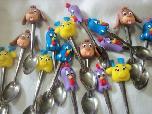 Colheres em inox Galinha pintadinha