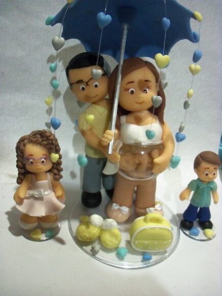 Topo de bolo Chuva de Amor
