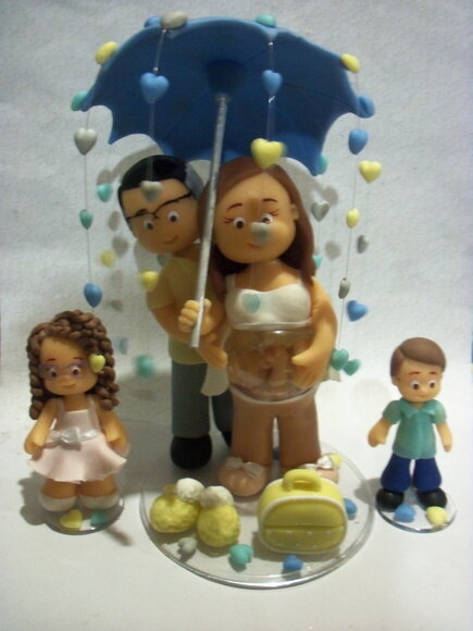 Topo de bolo Chuva de Amor