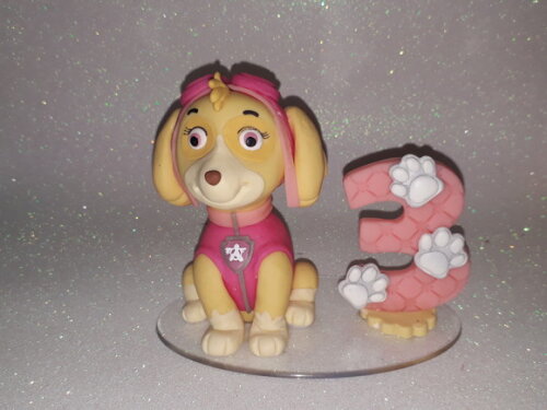 Topo de bolo com vela Patrulha Canina