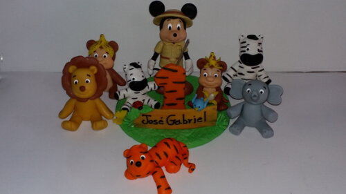 Topo de bolo Mickey safari
