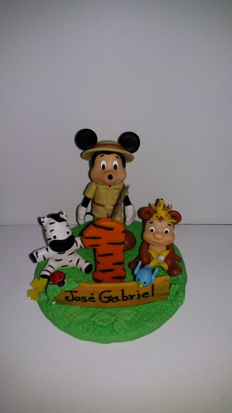 Topo de bolo Mickey safari