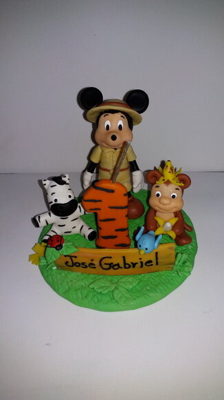 Topo de bolo Mickey safari