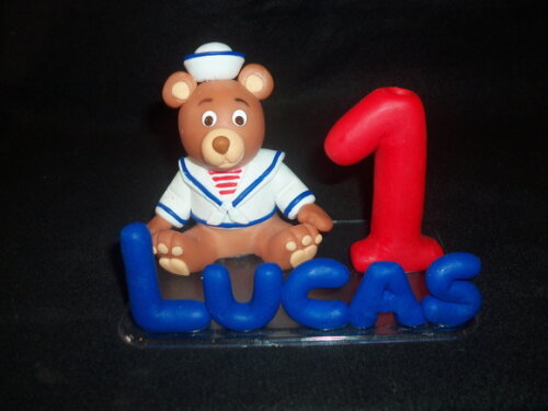 Topo de bolo urso marinheiro