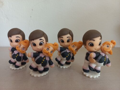 Apliques em Biscuit 3D, Mundo Bita. Kit com 5 unidades