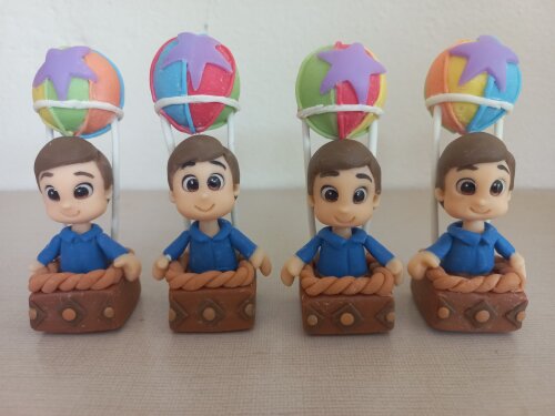 Apliques em Biscuit 3D, Mundo Bita. Kit com 5 unidades