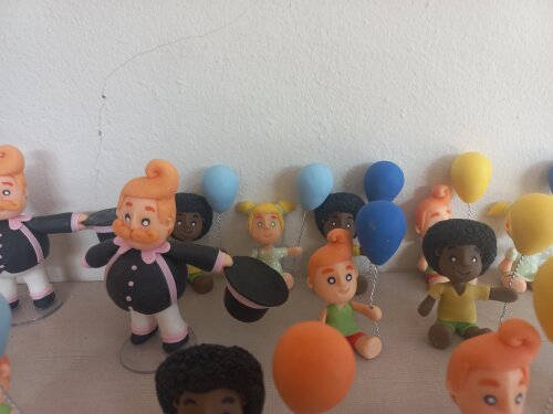 Apliques em Biscuit 3D, Mundo Bita. Kit com 5 unidades