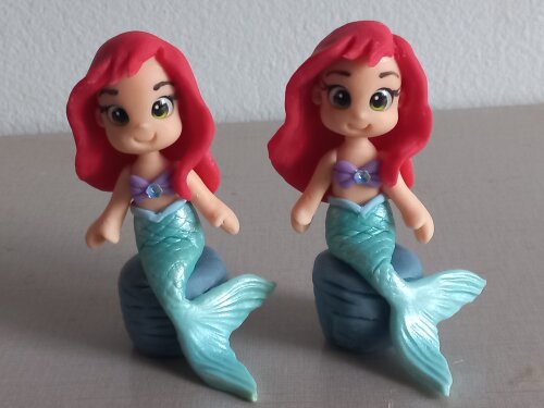 Apliques 3D Pequena Sereia, Ariel. Kit com 5 unidades