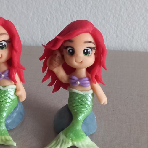 Apliques 3D Pequena Sereia, Ariel. Kit com 5 unidades