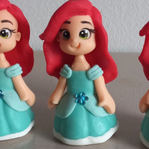 Apliques 3D Pequena Sereia, Ariel. Kit com 5 unidades