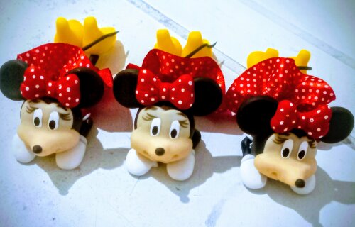 Apliques 3D, Minnie. Kit com 5 unidades