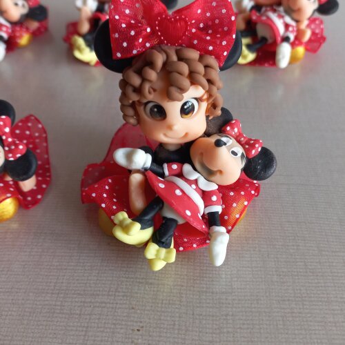 Apliques 3D, Minnie. Kit com 5 unidades