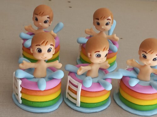 Apliques em 3D, Pool Party. Kit com 5