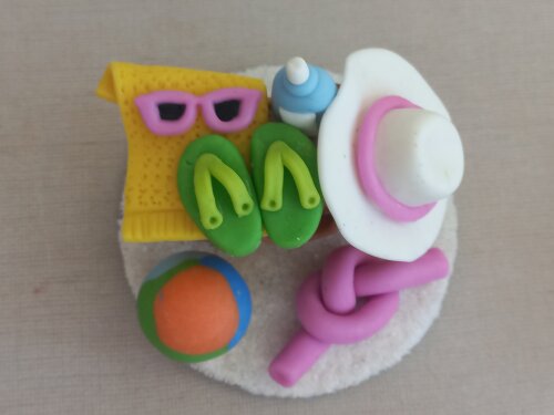 Apliques em Biscuit Festa na piscina. Kit com 5 unidades