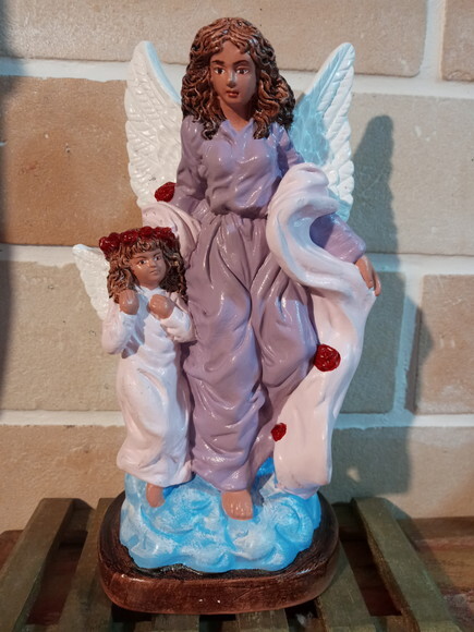 Anjo da Guarda e Menina 25 cm