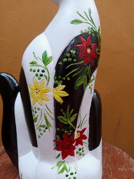 Gato em gesso a partir de foto