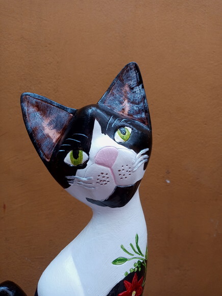 Gato em gesso a partir de foto