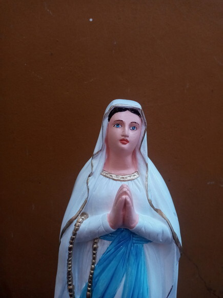 Nossa Senhora de Lourdes 40 cm com Santa Bernadete 17 cm