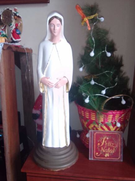 Nossa Senhora Grávida com Olhos Abertos - 60 cm