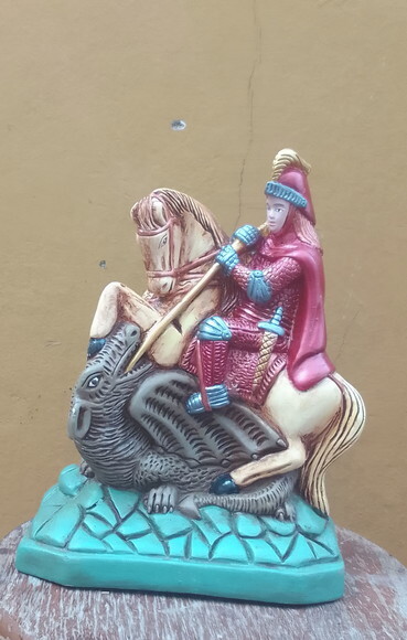 São Jorge 30cm Gesso