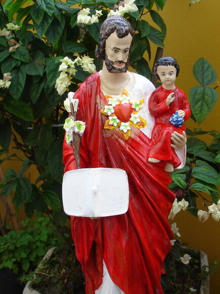 Coração Virginal de São José com lírios