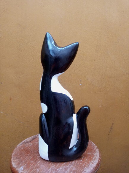 Gato em gesso a partir de foto
