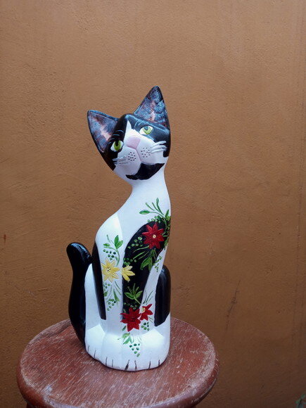 Gato em gesso a partir de foto