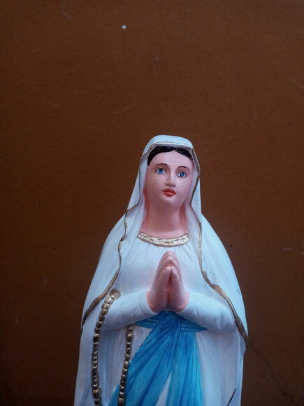 Nossa Senhora de Lourdes 40 cm com Santa Bernadete 17 cm