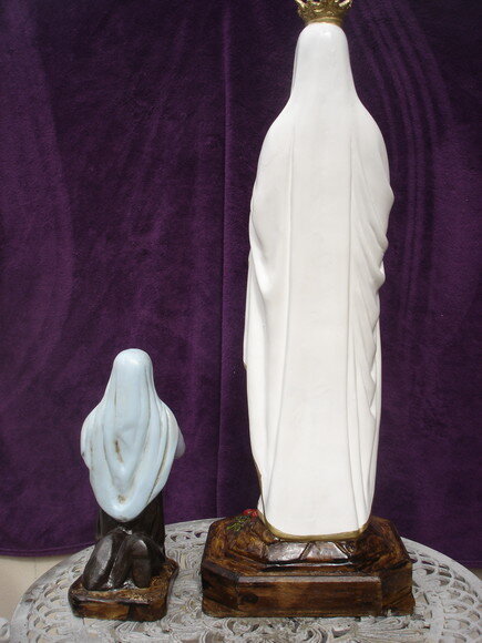 Nossa Senhora de Lourdes 80 cm com Santa Bernadete 40 cm