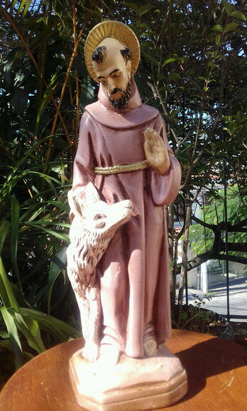 São Francisco com lobo 30 cm